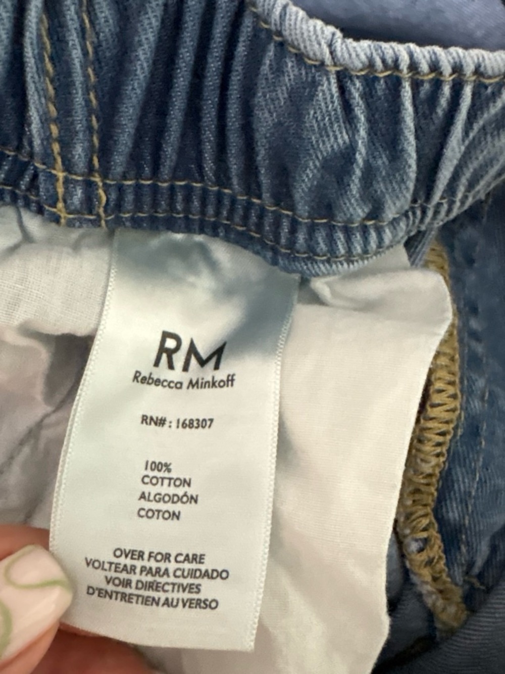 Rebecca Minkoff Light Blue Drawstring Denim Pants - Picture 4 of 6